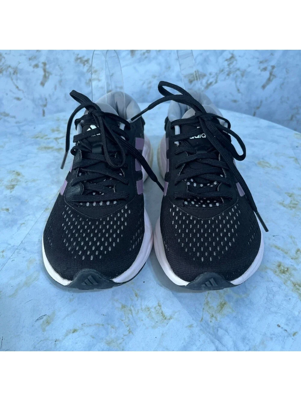 Adidas Supernova 2 Women's Size 6.5 Running Shoes Black Purple Athletic Sneakers